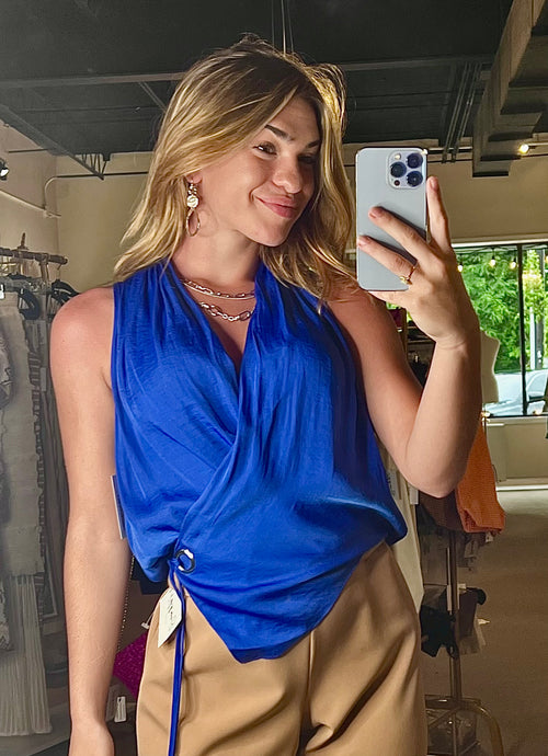 Summer Lovin Wrap Top Blue