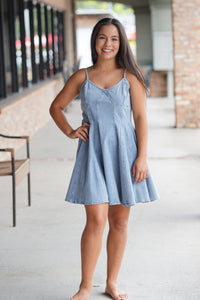 Fit Flare Denim Dress