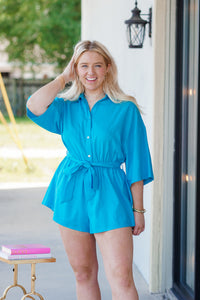 Skies Above Me Linen Romper