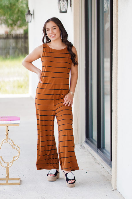 Loved Again Striped Jumpsuit