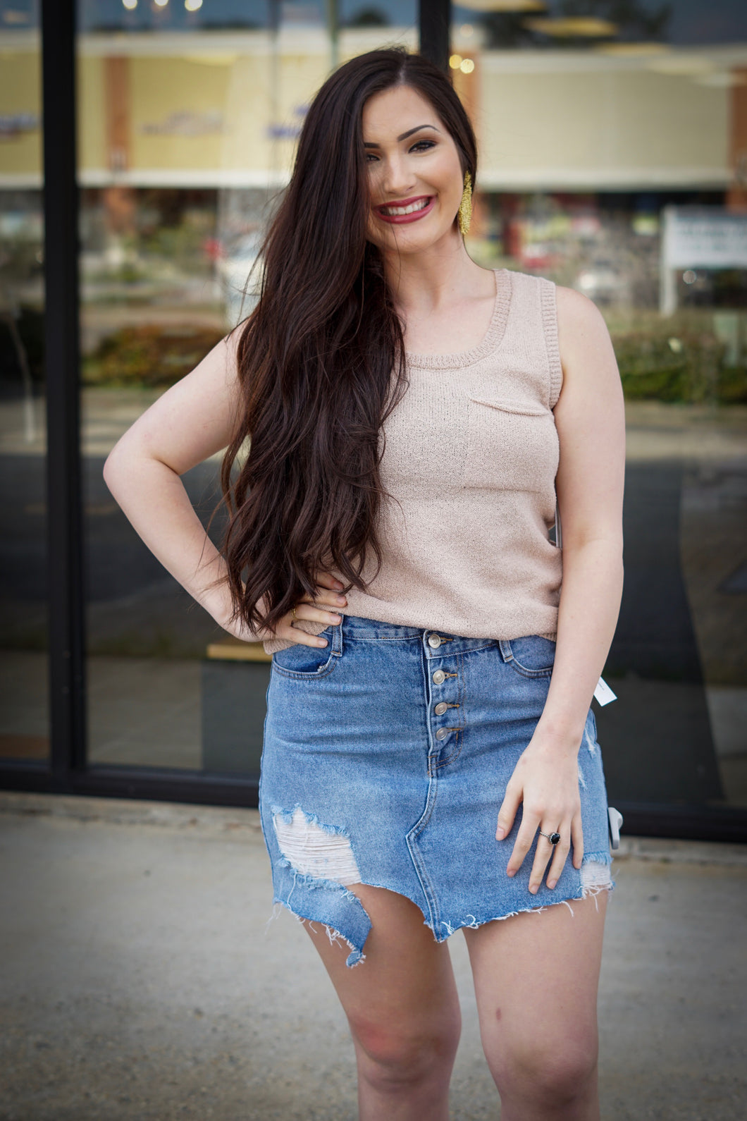 Denim mini skirt