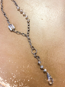 Crystal Bead Lariat Necklace