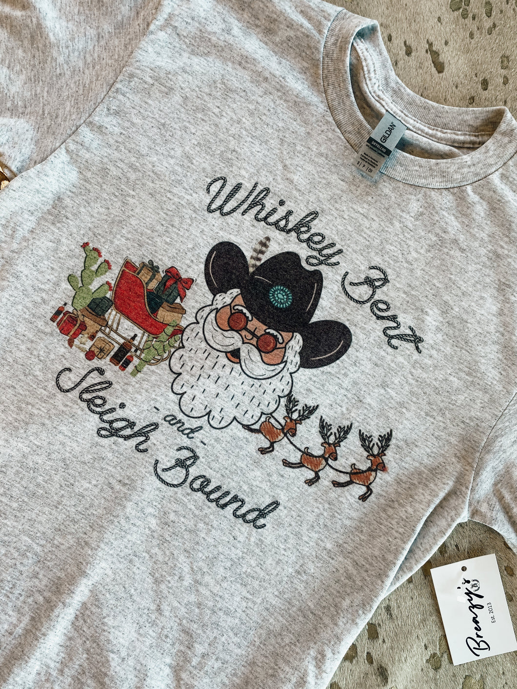 Whiskey Bent And Sleigh Bound Graphic Tee