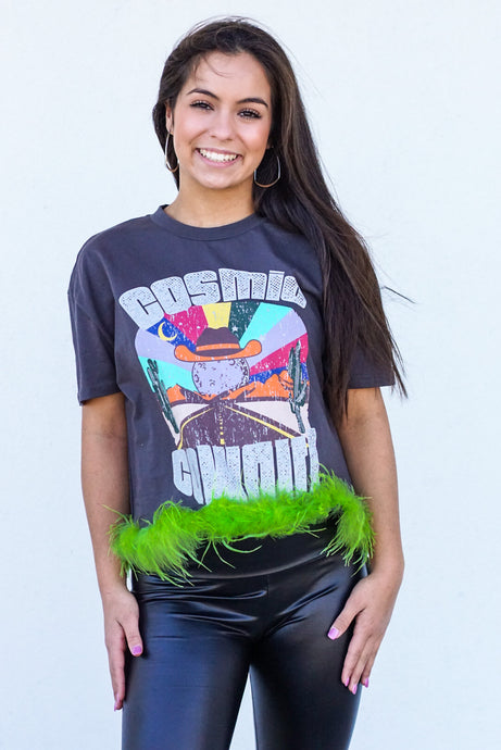 Cosmic Cowgal Feather Top