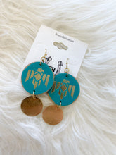 Load image into Gallery viewer, Leather Round With Embossed Thunderbird Earrings