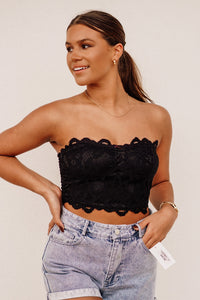 Lace Strapless Tube Top