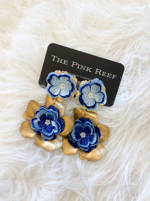 Large Handcut Floral Earrings