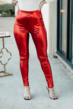 Load image into Gallery viewer, Holly Jolly Metallic Leggings