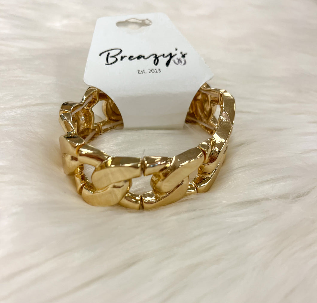 Large Gold Plated Chain Bracelet