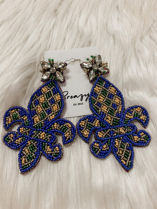 Mardi Gras Stone Earrings