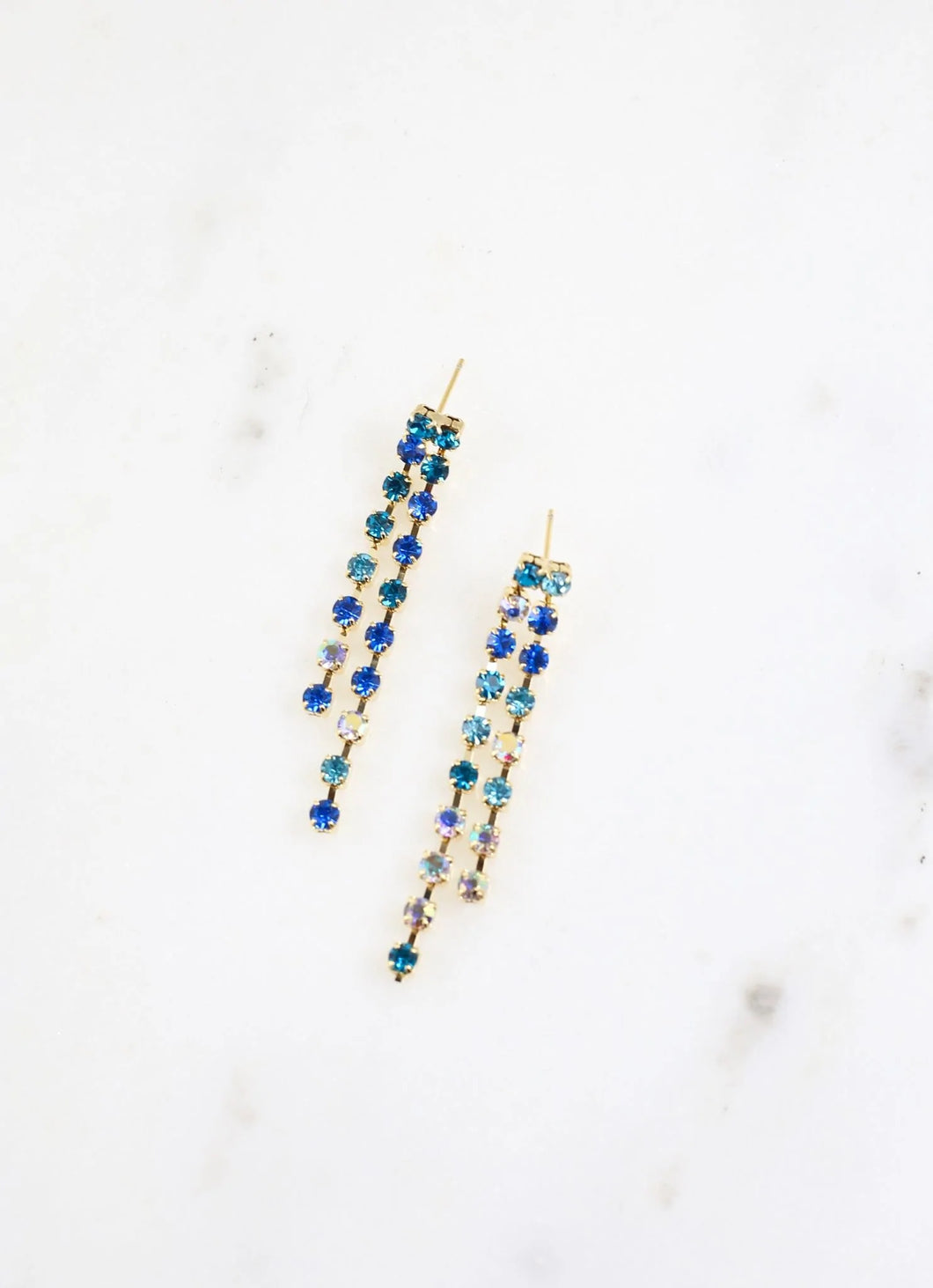 Rhinestone Fringe Earrings